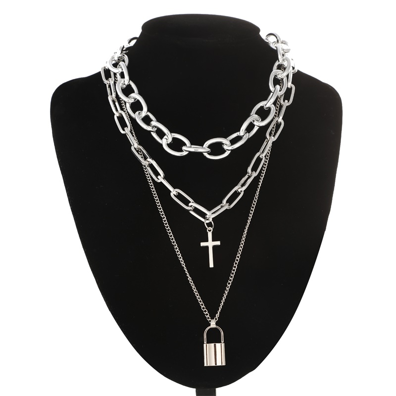 Lớp Grunge Thẩm Mỹ Trang Sức V - đánh giá và giá Layered Pendant Necklace Aesthetic