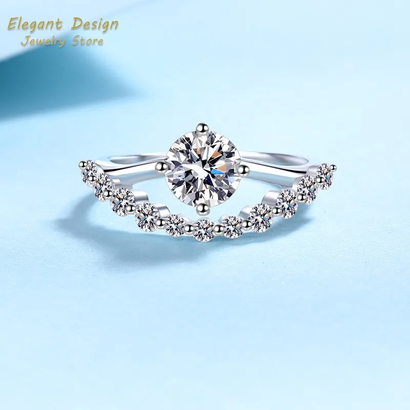 Crown of Love Platinum Pt950 W - đánh giá và giá Moissanite Engagement Ring 1 Carat