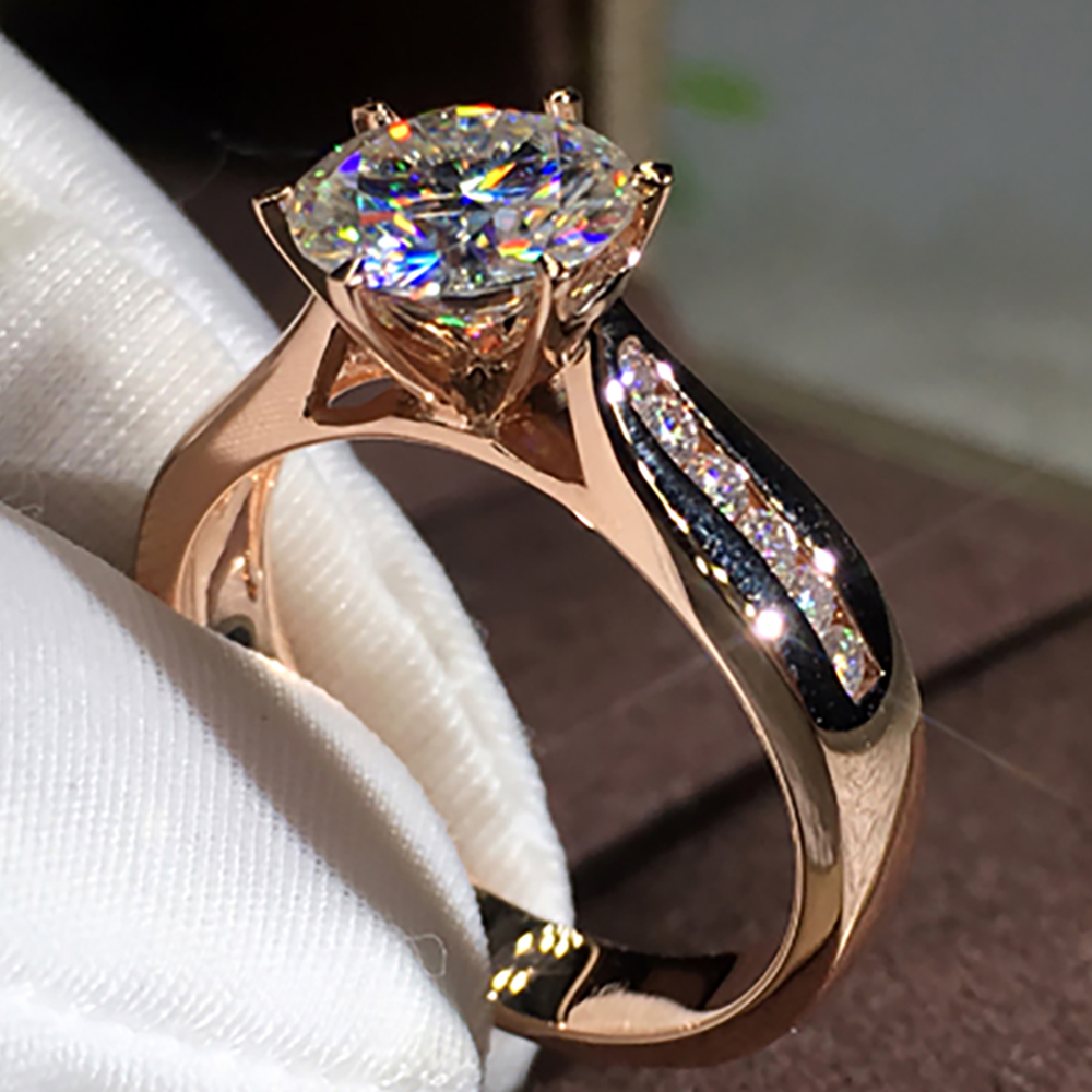 Custom Solid 14K Au585 White G - đánh giá và giá Moissanite Engagement Ring 1 Carat