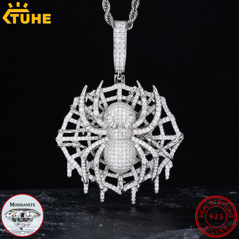 TUHE Hight Quality VVS1 Moissa - đánh giá và giá 925 Sterling Silver Chain Necklace Men