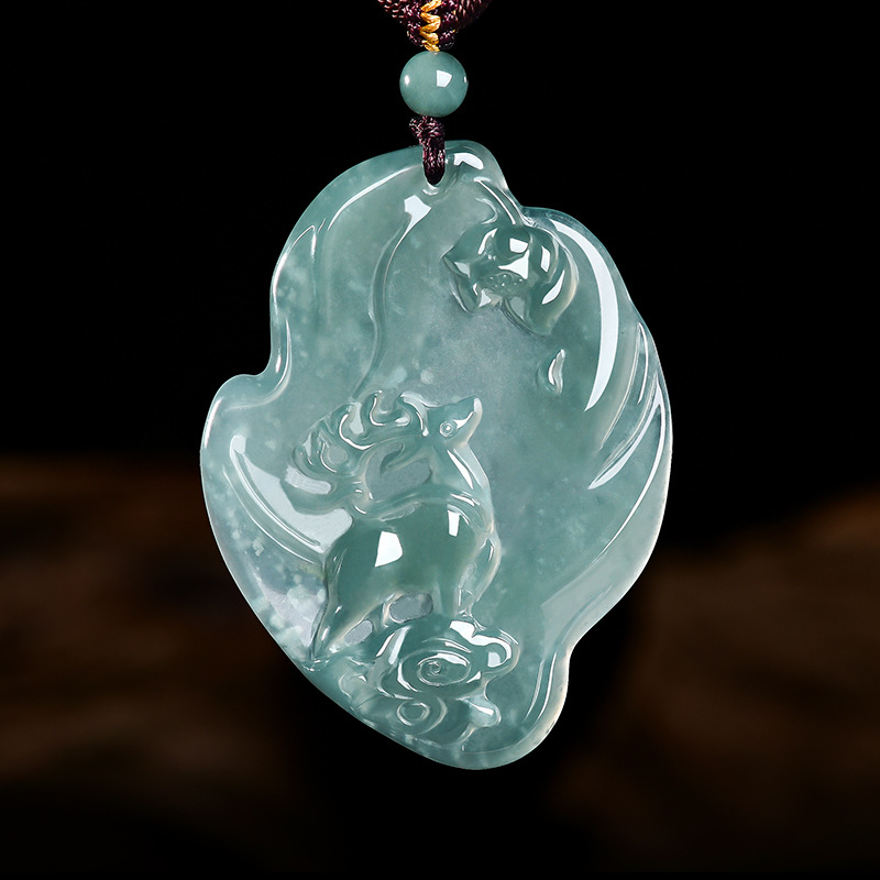 Real Natural Emerald Jade Blue - đánh giá và giá Necklaces